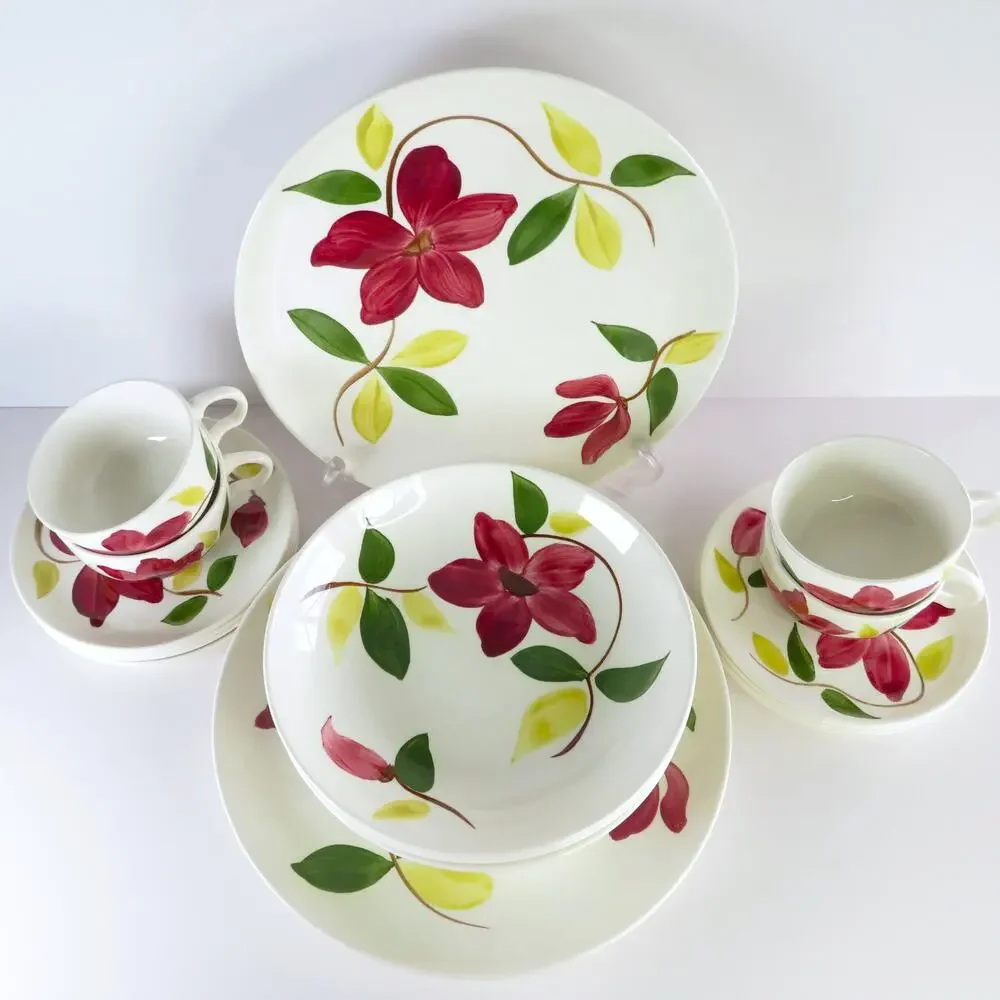 Vintage Stetson Rio Meadow Rose 20 Pc Dinnerware Set Service for 4 MCM USA